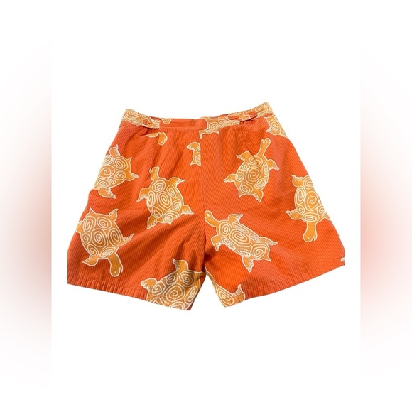 Lilly Pulitzer Vintage Shorts in Orange Sea Turtle Print Size Small - Picture 2 of 8